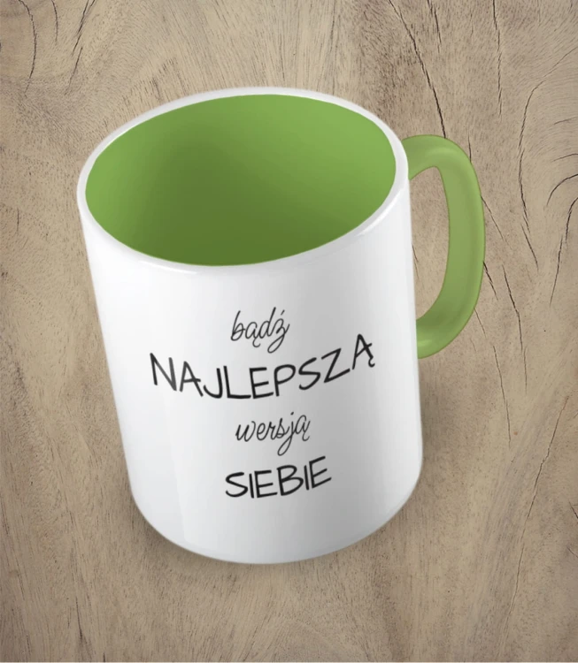 Jasnozielony kubek najlepsza wersja siebie