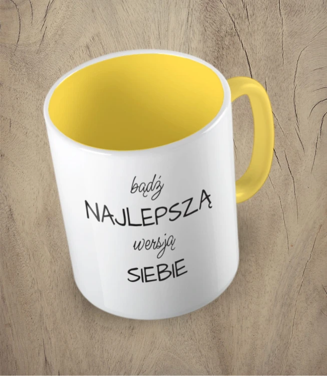 Żółty kubek najlepsza wersja siebie