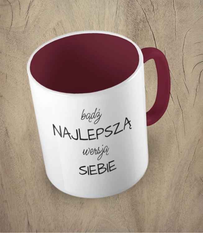 Bordowy kubek najlepsza wersja siebie