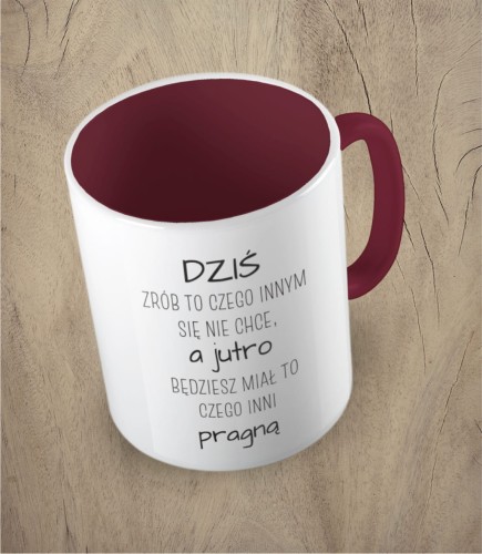 Bordowy kubek dziś zrób to