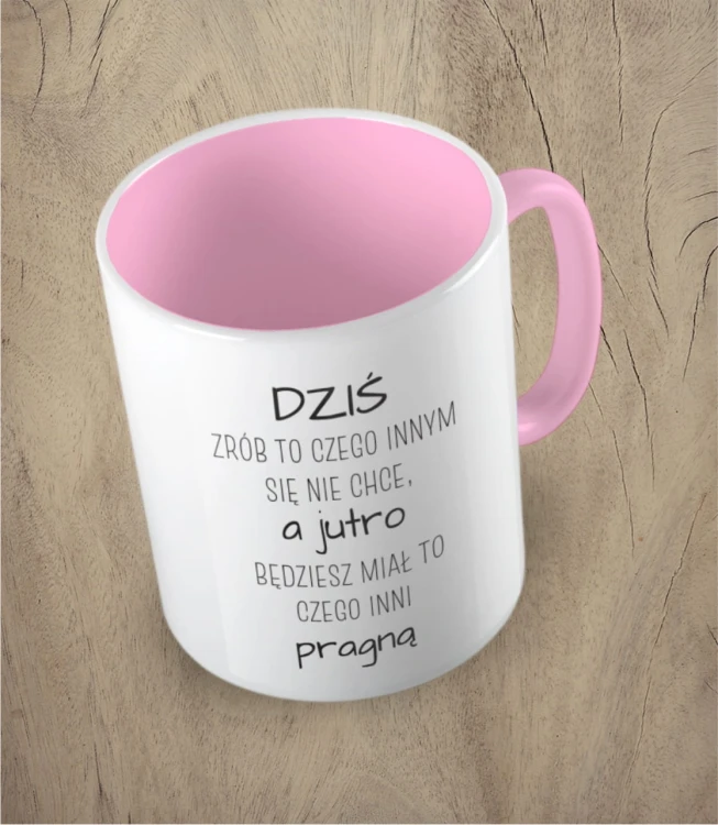 Różowy kubek dziś zrób to