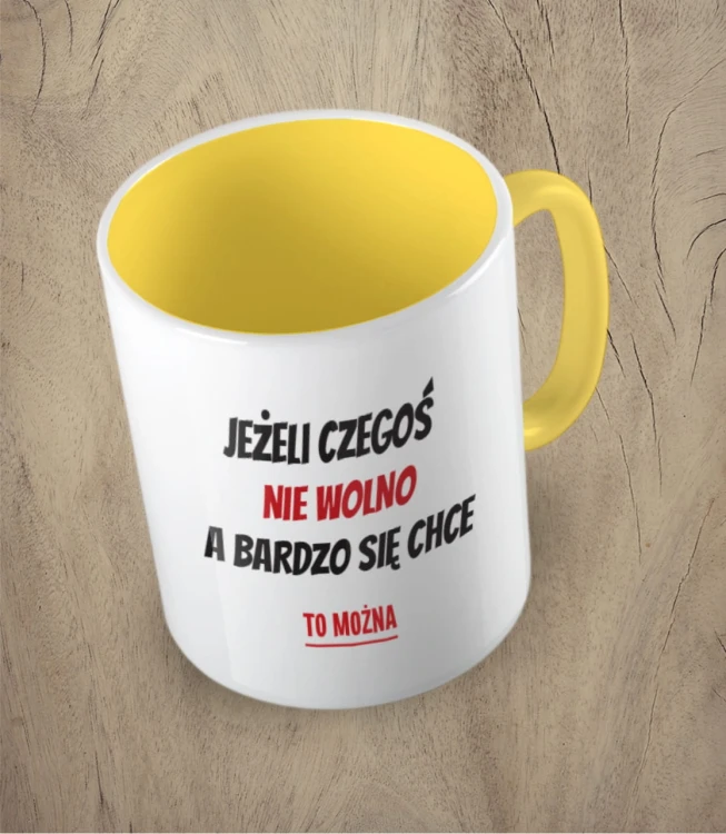 Żółty kubek jeżeli nie wolno