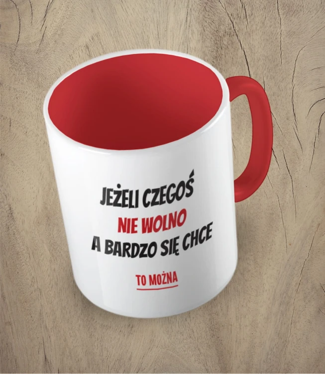 Czerwony kubek jeżeli nie wolno