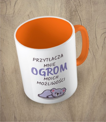 Pomarańczowy kubek ogrom możliwości koala