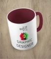 Bordowy kubek best graphic designer