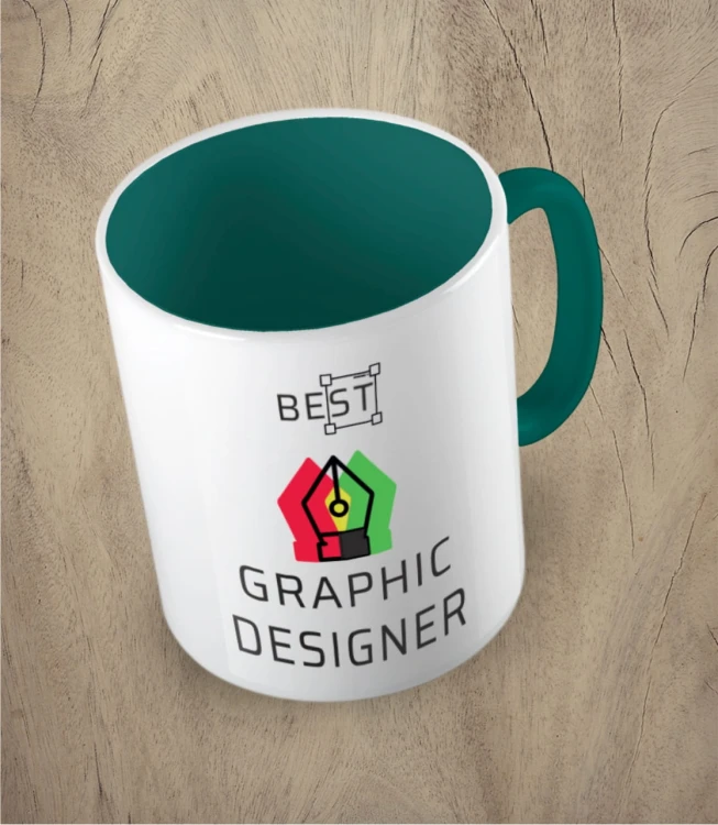 Ciemnozielony kubek best graphic designer