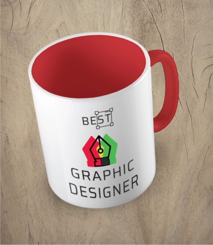 Czerwony kubek best graphic designer