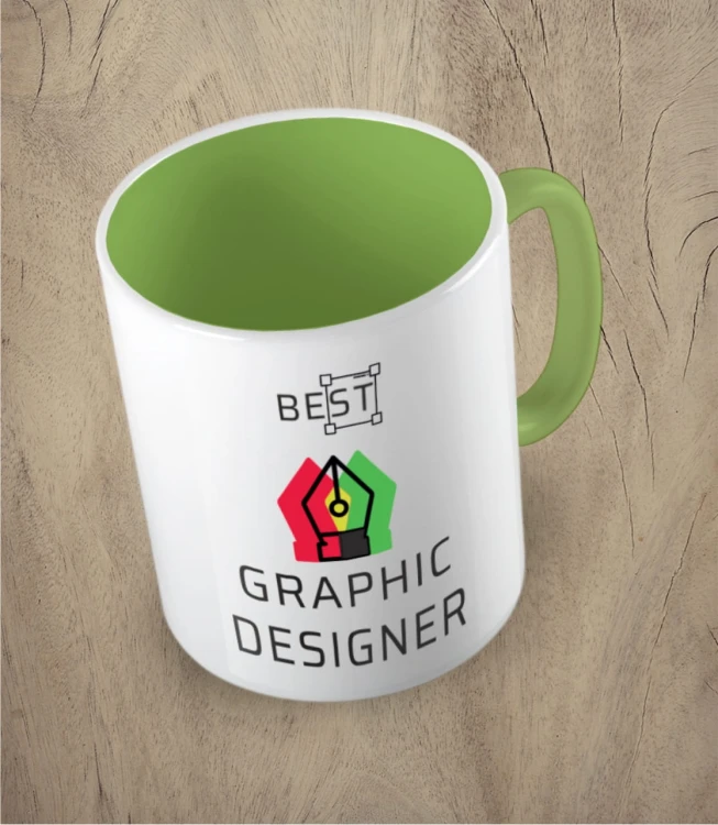 Jasnozielony kubek best graphic designer