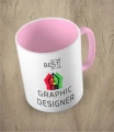 Różowy kubek best graphic designer
