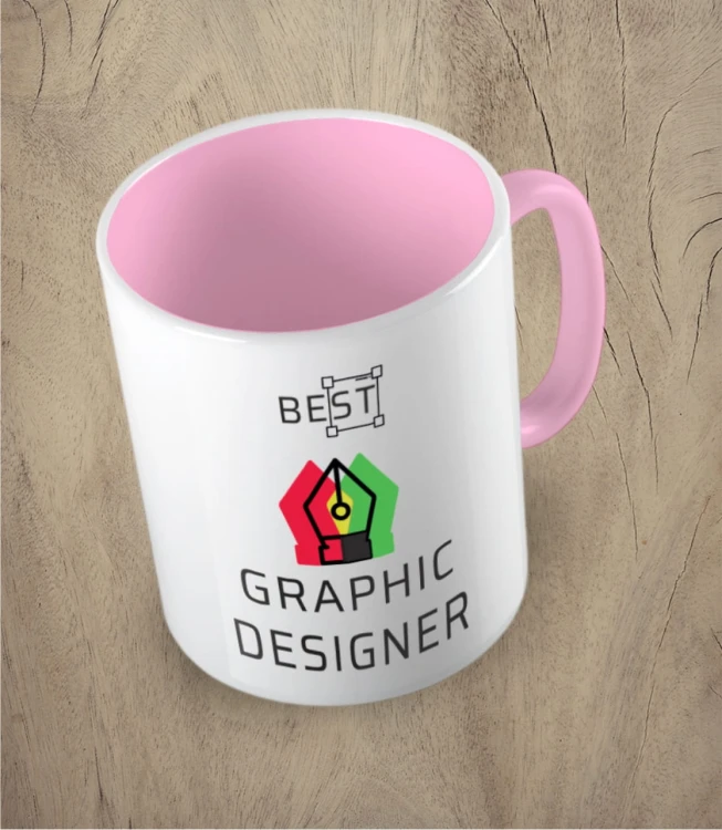 Różowy kubek best graphic designer