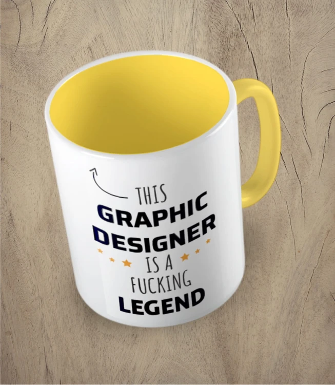 Żółty kubek this graphic designer is a legend