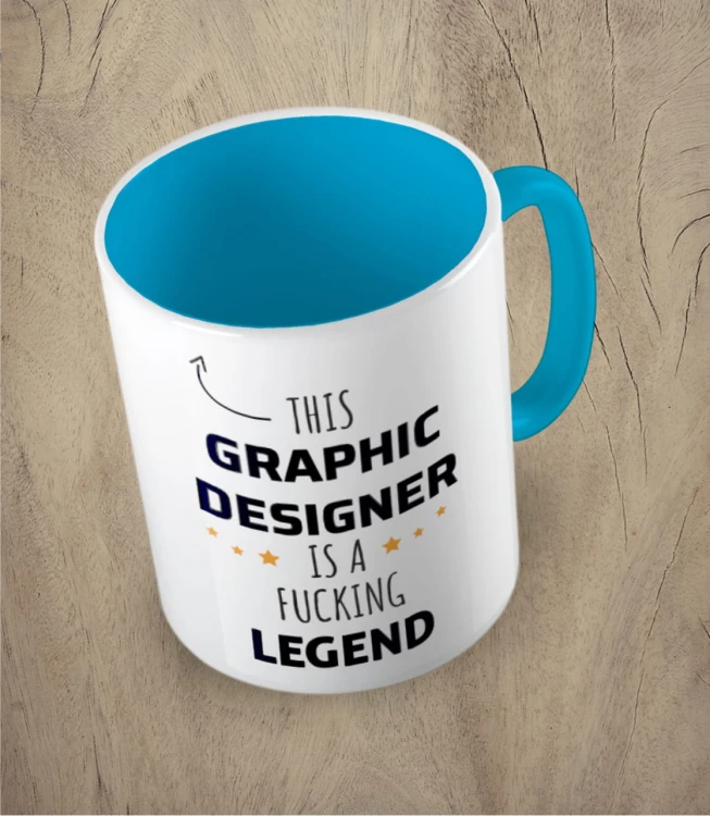 Błękitny kubek this graphic designer is a legend