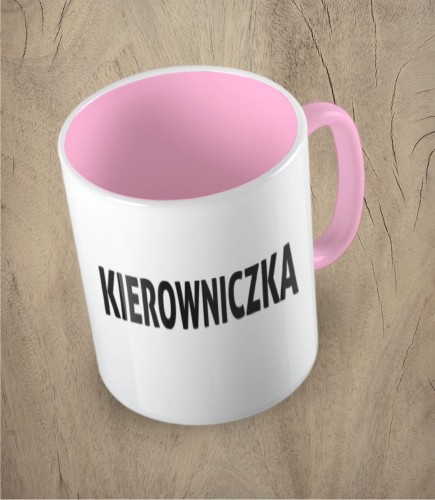 Różowy kubek kierowniczka