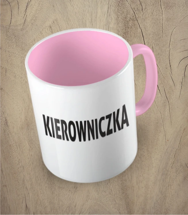Różowy kubek kierowniczka