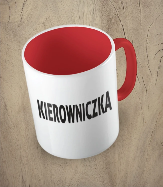 Czerwony kubek kierowniczka