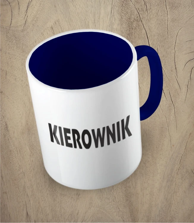 Granatowy kubek kierownik