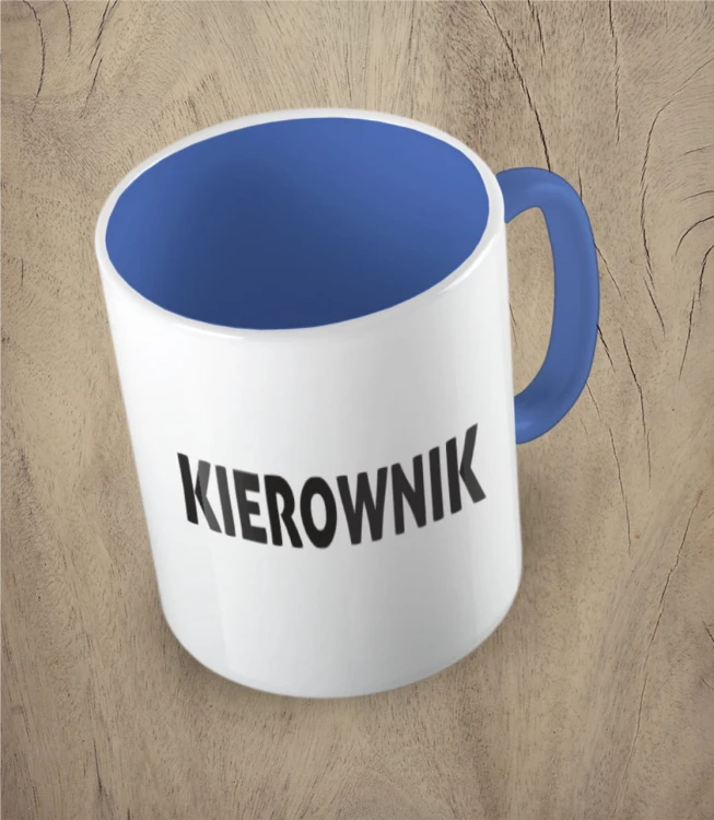 Niebieski kubek kierownik