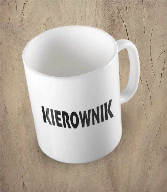 Biały kubek kierownik