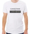 Biała męska koszulka good food good mood