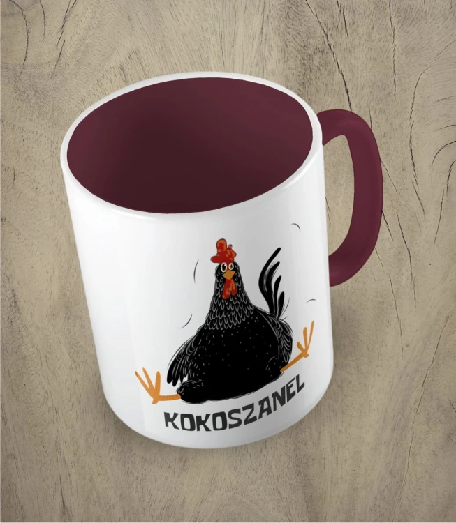 Bordowy kubek kokoszanel