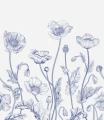 Tapeta blue and white poppies