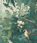 Próbka fototapety parrots in the jungle
