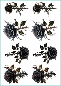 Tatuaże tymczasowe black rose