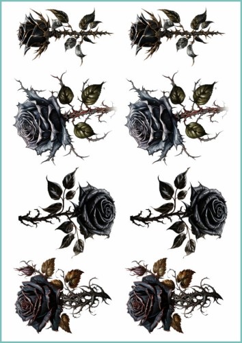 Tatuaże tymczasowe black rose
