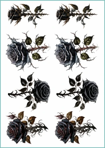 Tatuaże tymczasowe black rose