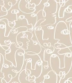 Tapeta abstract face on beige