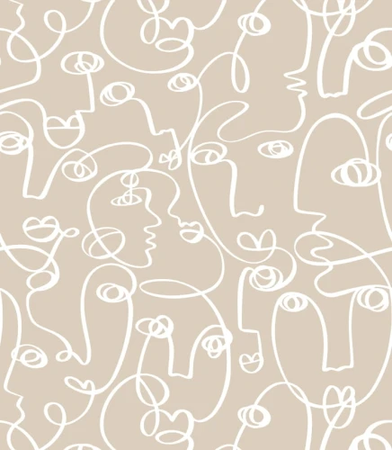 Próbka tapety abstract face on beige