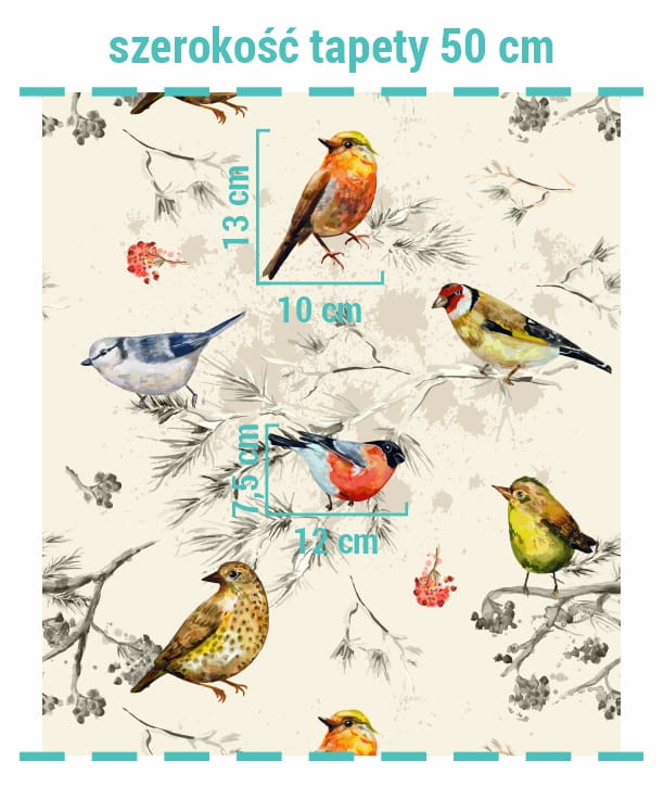 Wielkość wzoru na tapecie little birds