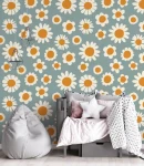 Tapeta vintage daisy flowers