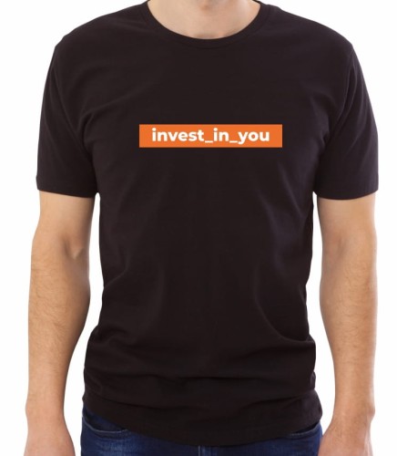 Czarna męska koszulka invest in you