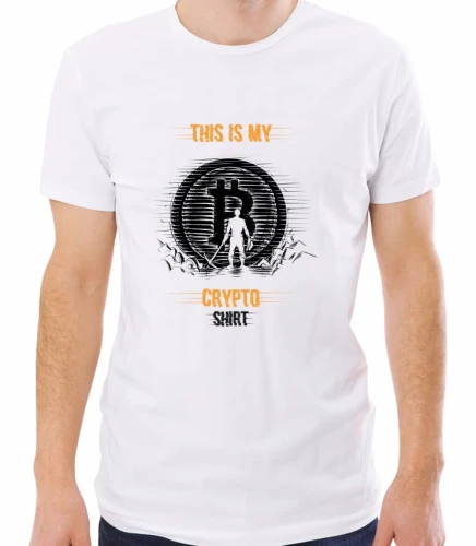 Biała męska koszulka crypto shirt