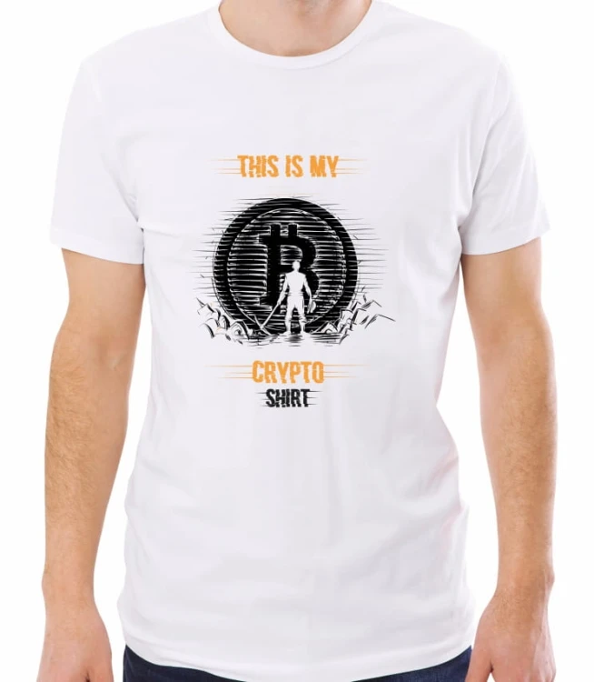 Biała męska koszulka crypto shirt
