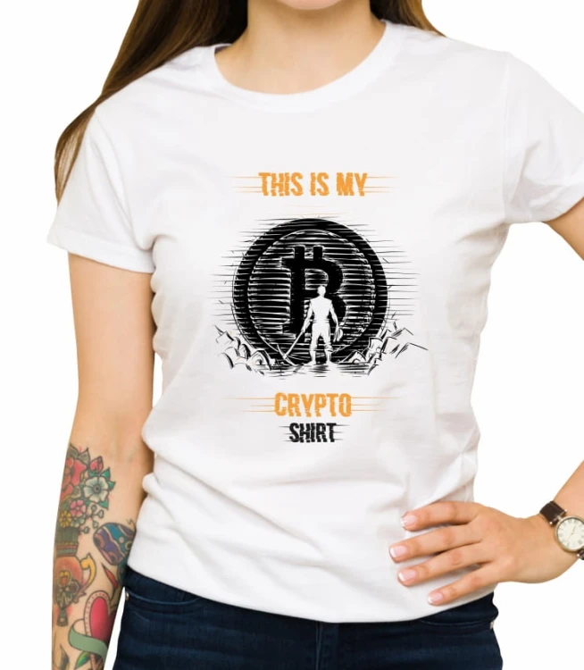 Biała damska koszulka crypto shirt