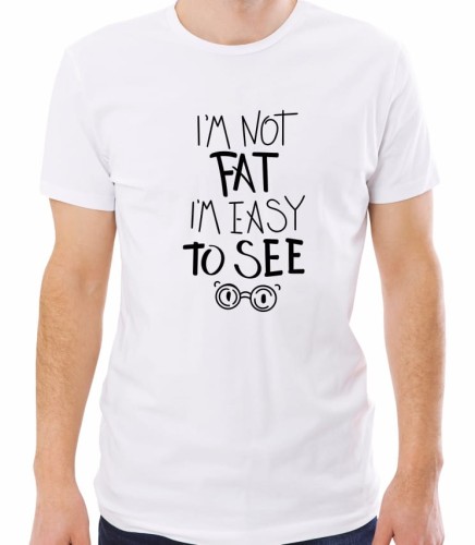 Biała męska koszulka I am not fat