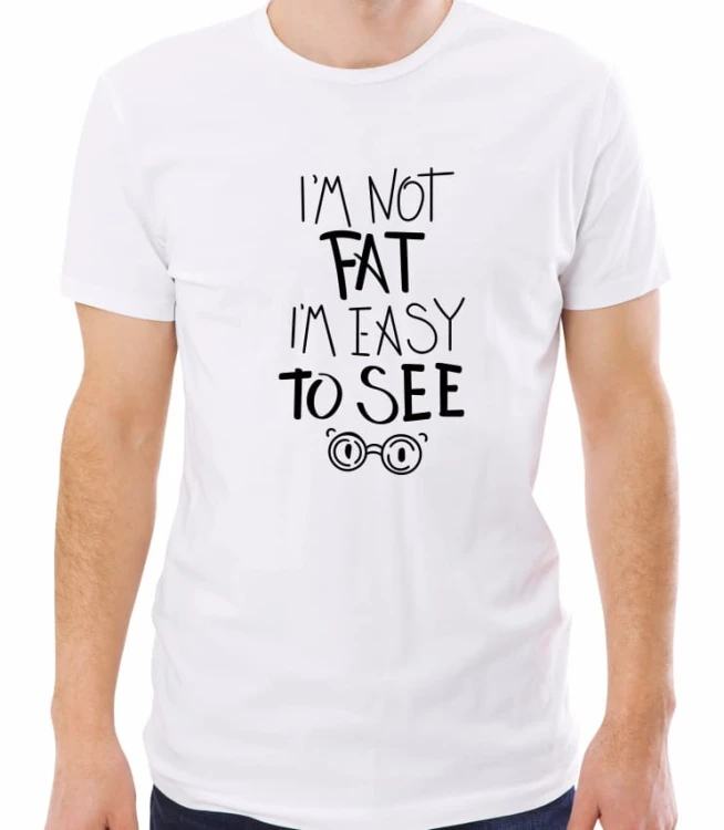 Biała męska koszulka I am not fat