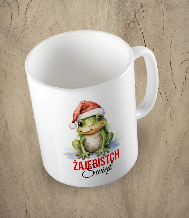 Biały kubek żajebistych świąt