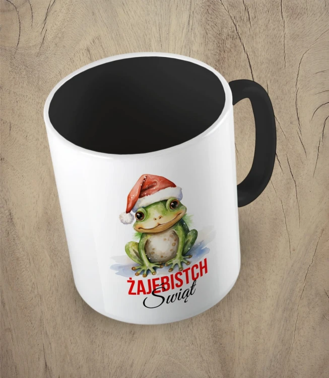 Czarny kubek żajebistych świąt