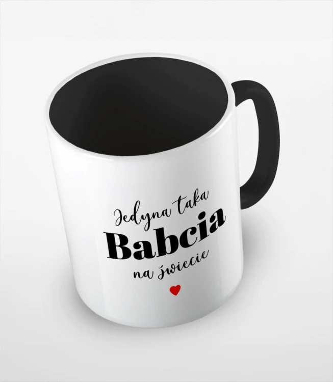Czarny kubek jedyna taka babcia