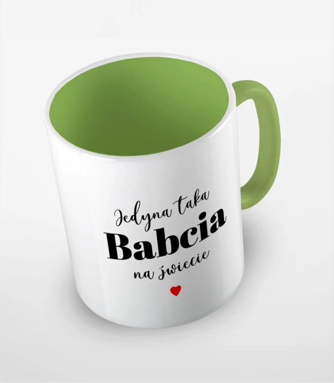 Jasnozielony kubek jedyna taka babcia