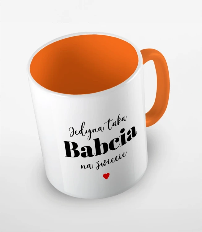 Pomarańczowy kubek jedyna taka babcia