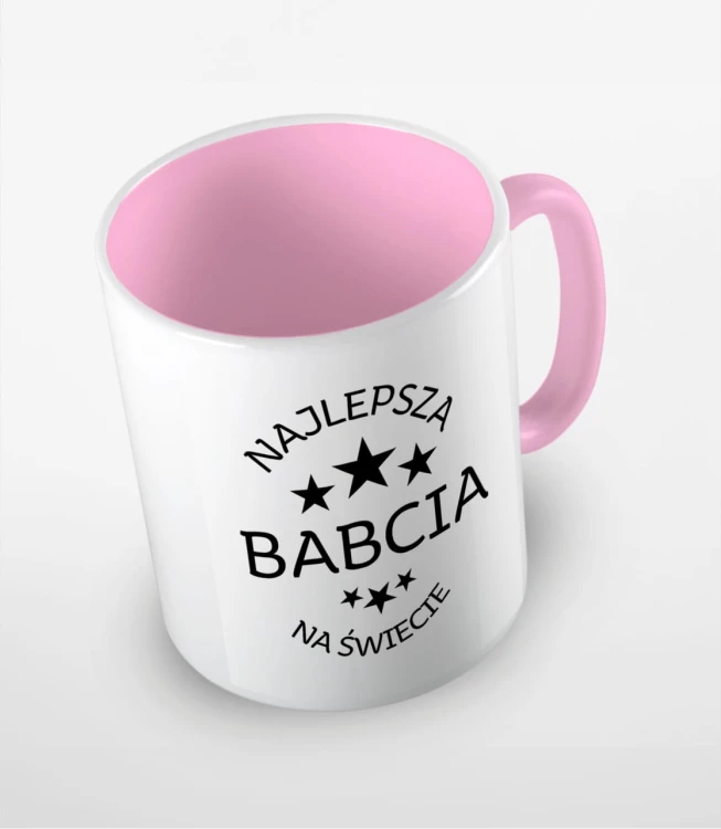 Różowy kubek najlepsza babcia na świecie