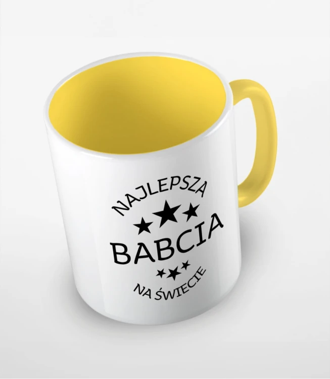 Żółty kubek najlepsza babcia na świecie