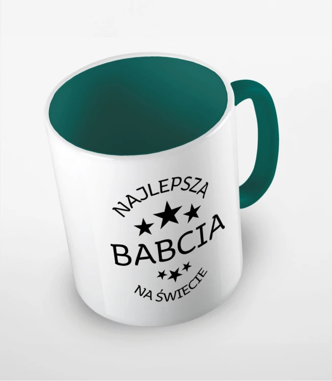 Ciemnozielony kubek najlepsza babcia na świecie
