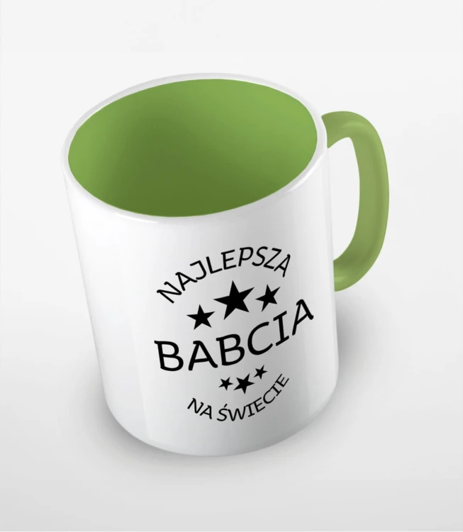 Jasnozielony kubek najlepsza babcia na świecie