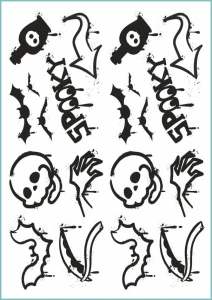 Tatuaże tymczasowe wzory na Halloween pisane sprayem