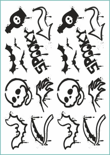 Tatuaże tymczasowe wzory na Halloween pisane sprayem